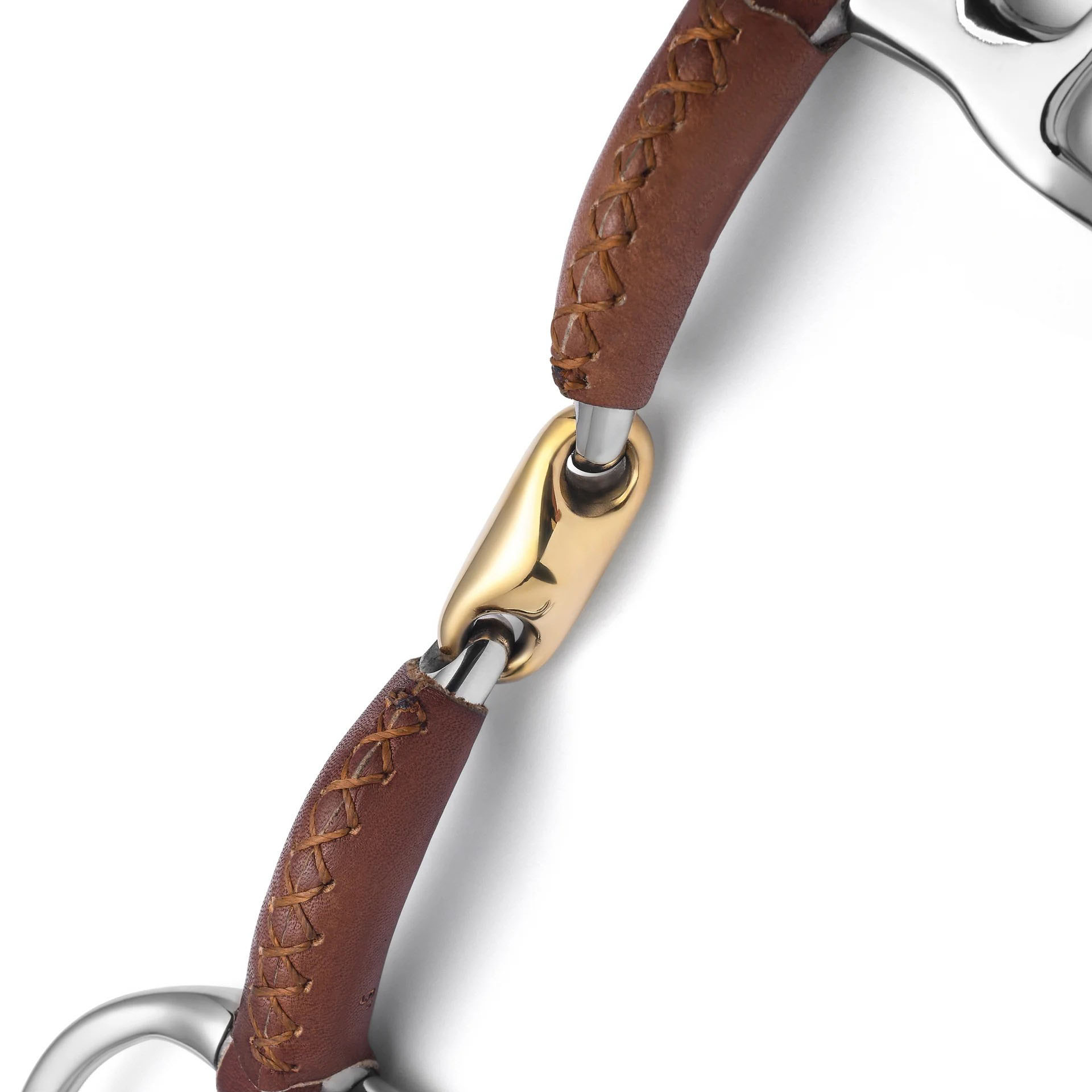 baucher lozenge leather covered snaffle horse bit