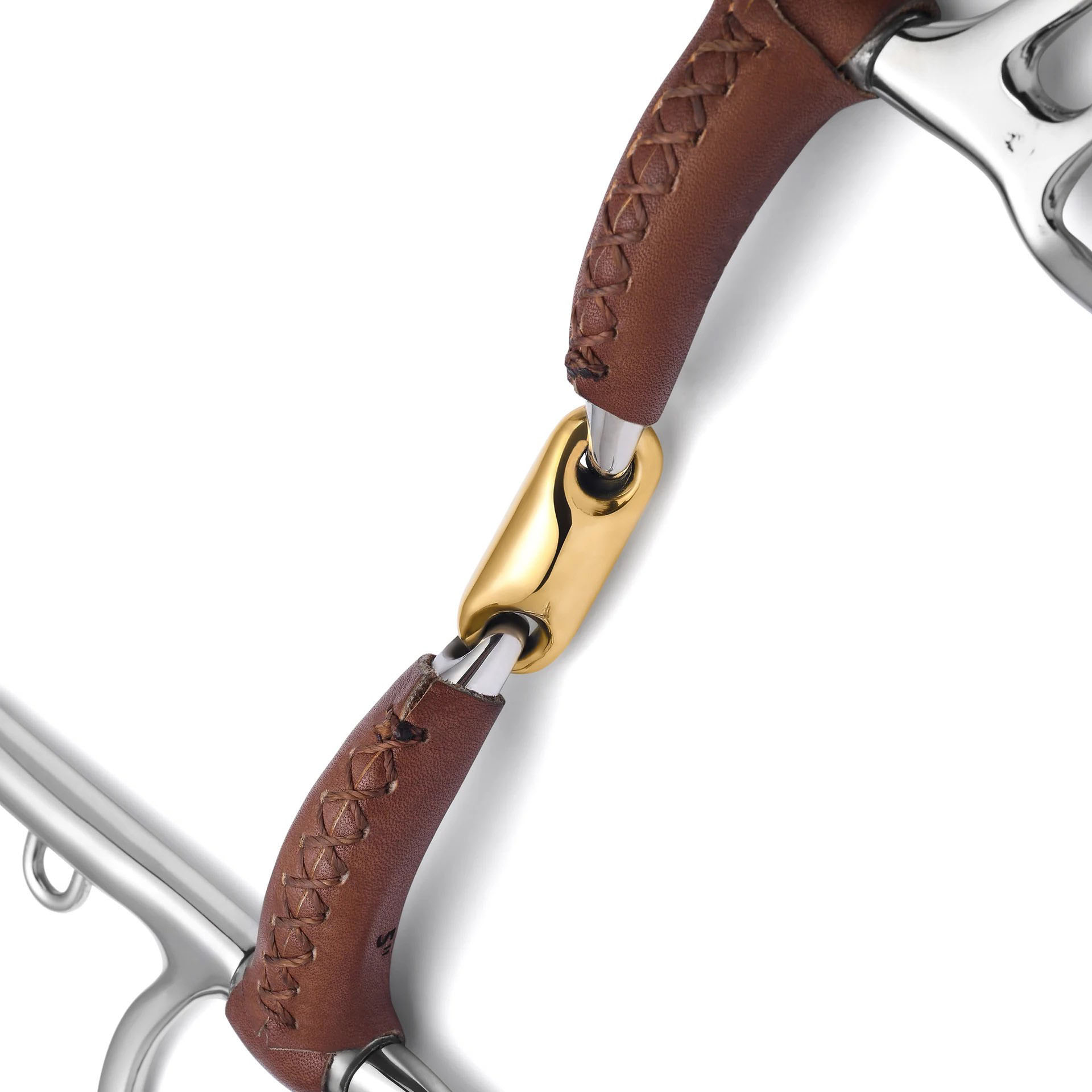 pelham lozenge leather covered curb horse bit