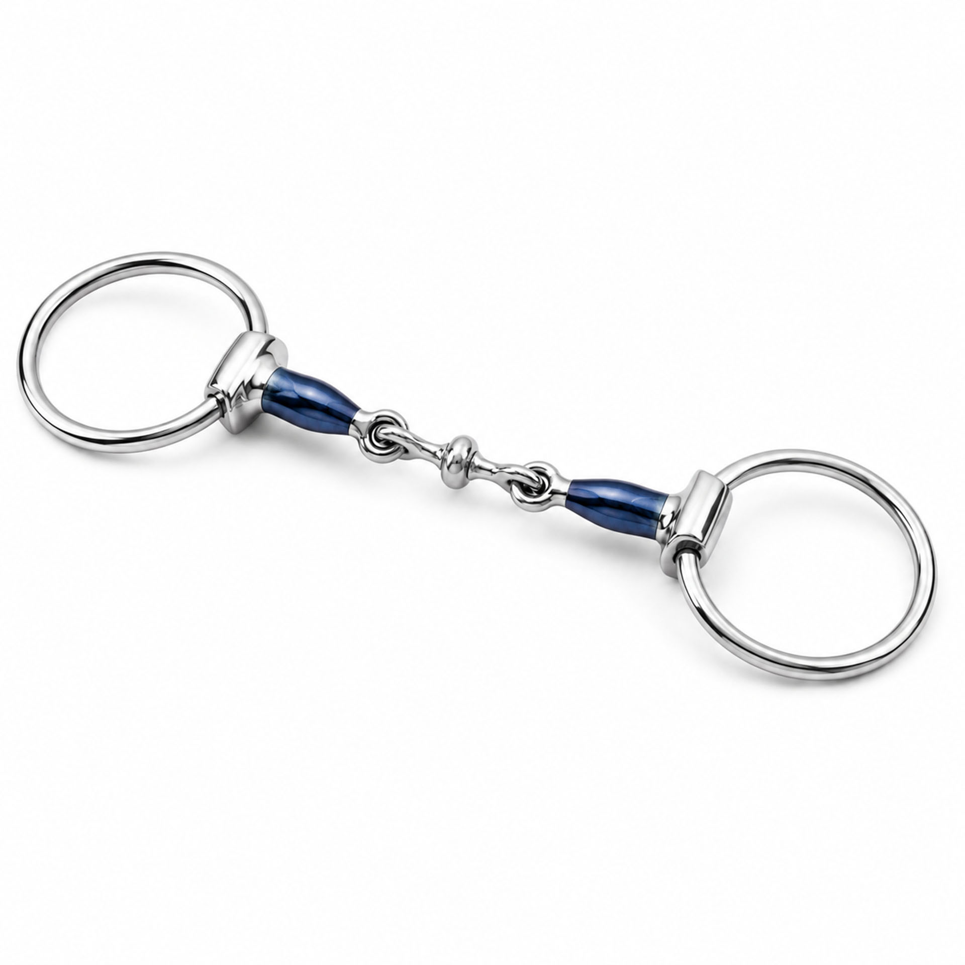 ported copper roller loose ring snaffle horse bit