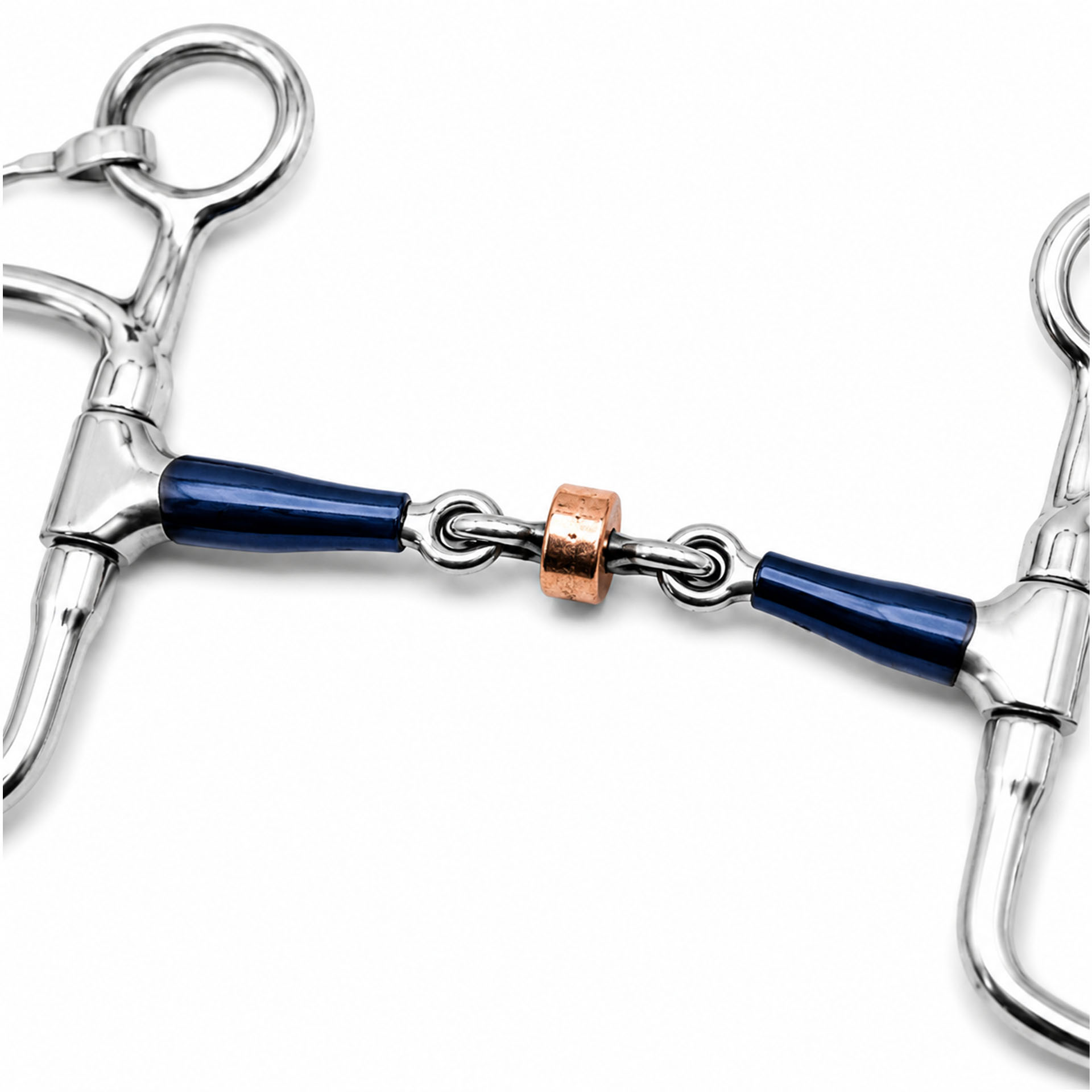 copper roller butterfly cheek horse bit
