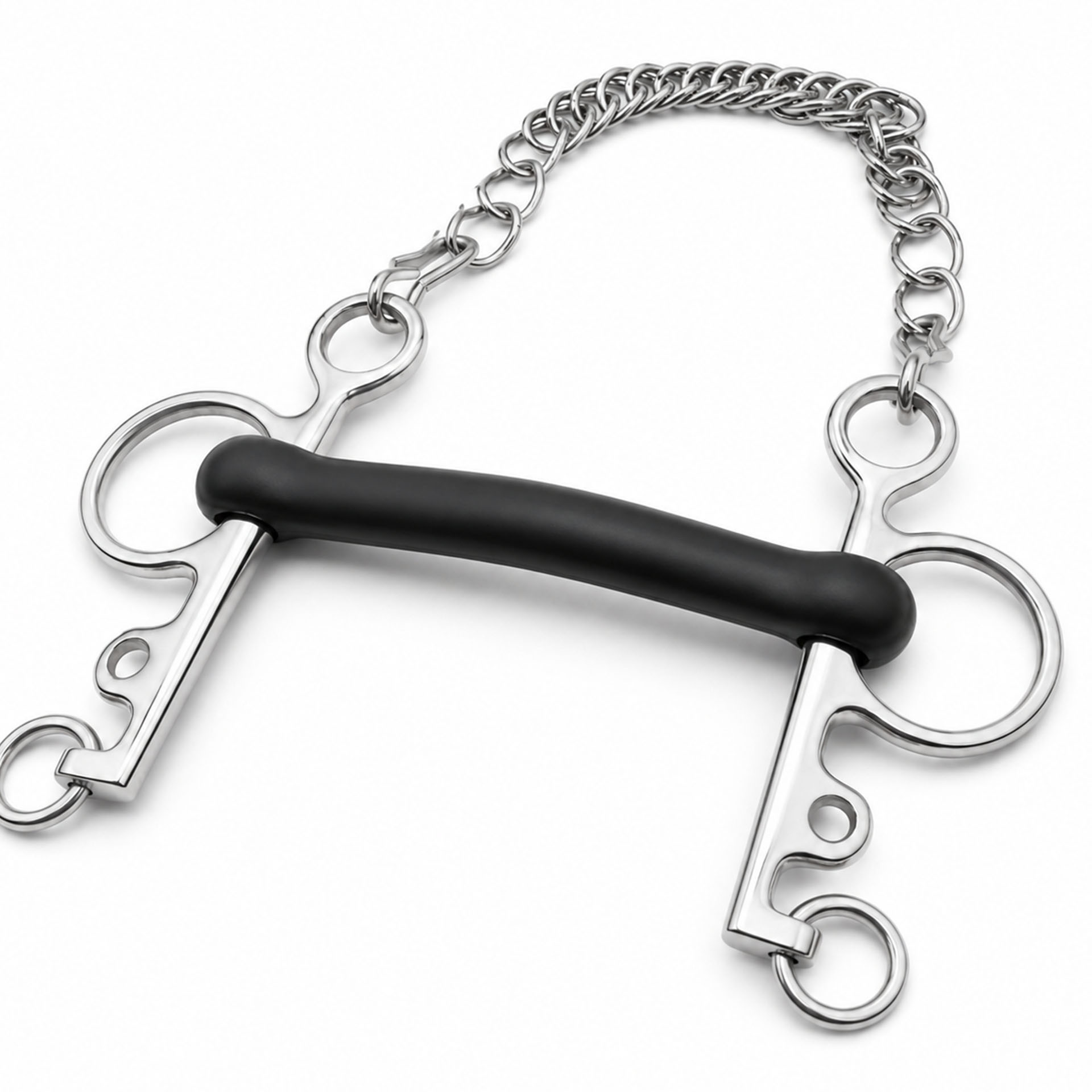 Western Correction Horse Bit with Copper Roller & Curb Chain