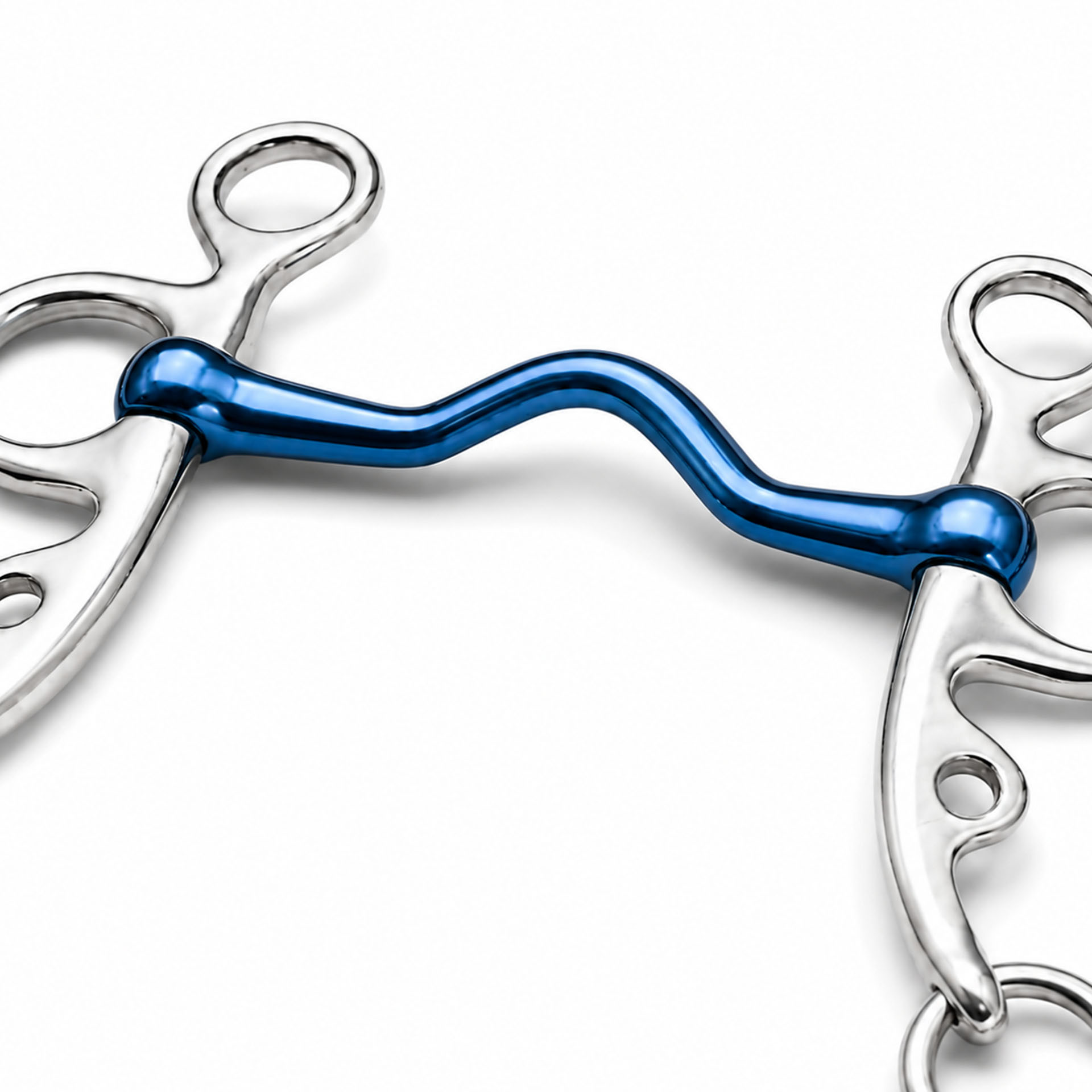 Blue Sweet Iron Barrel Roller Short Shank Horse Bit
