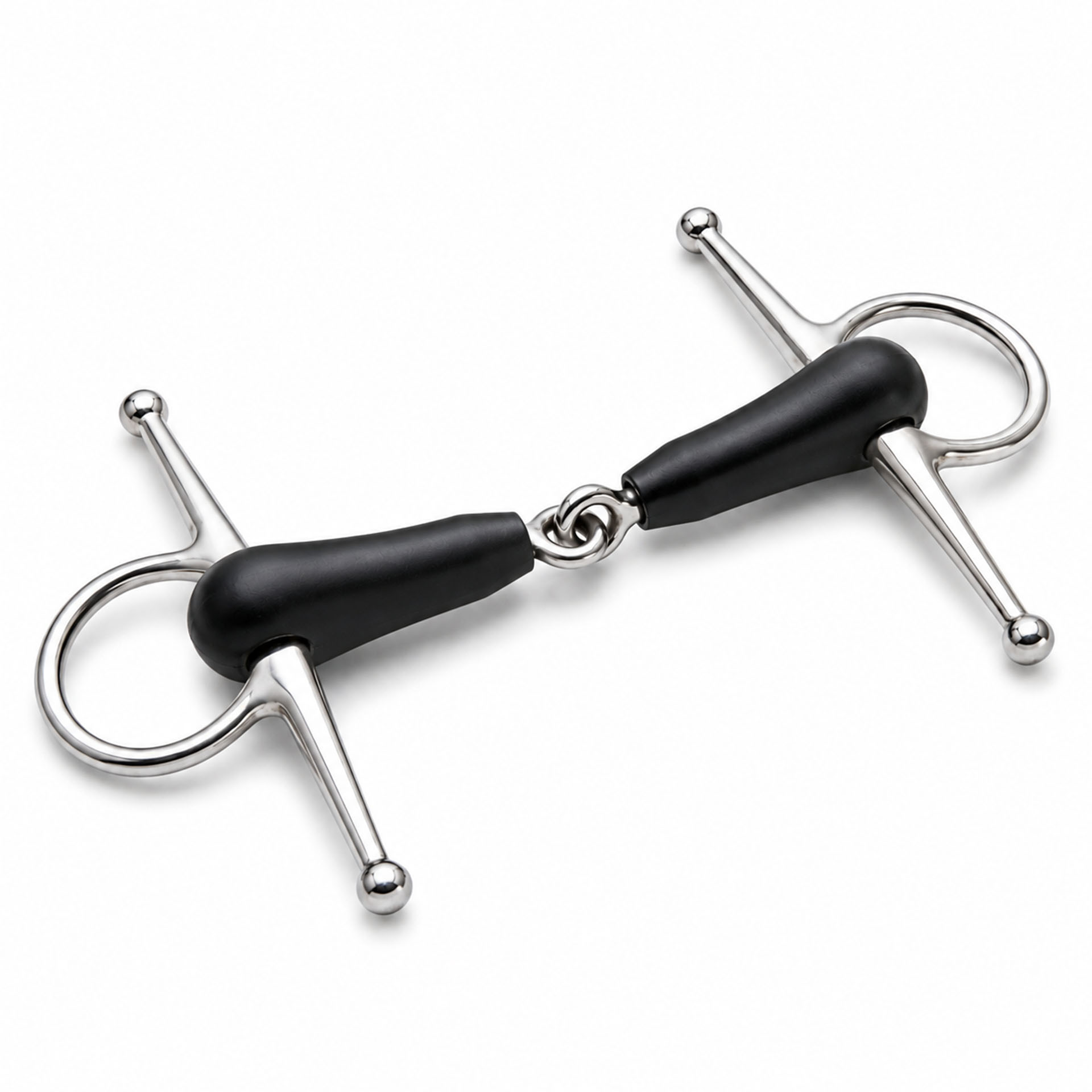 Copper Roller Full Cheek Horse Bit with Black Cheeks