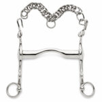 Stainless Steel Copper Roller Medium Port Curb Horse Bit