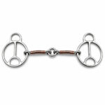 Sweet Iron Correction Horse Bit with Copper Roller & Leather Curb Strap