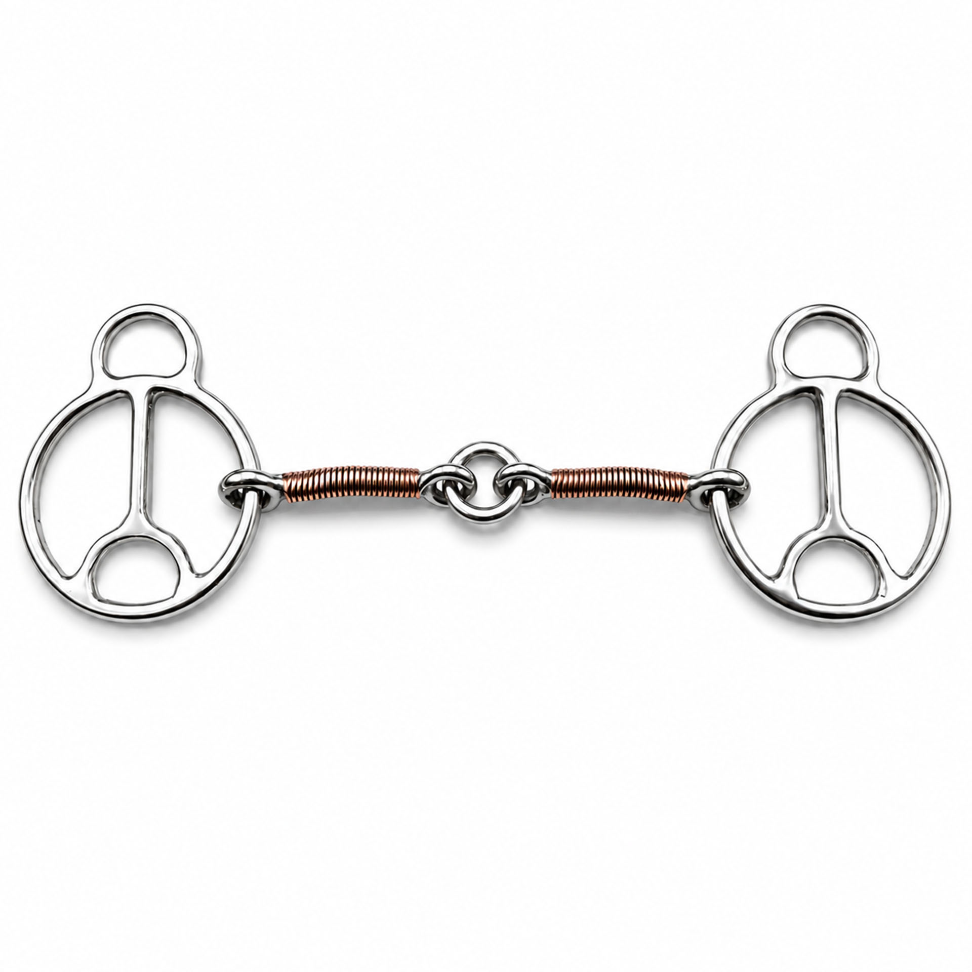 sweet iron correction horse bit with copper roller & leather curb strap