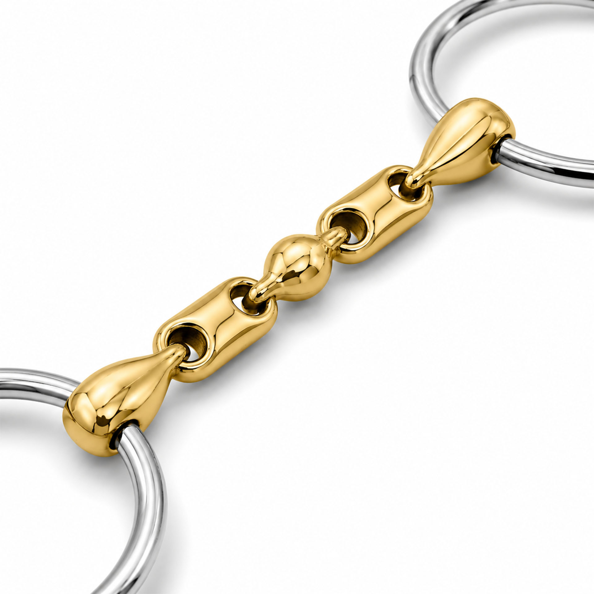golden french link loose ring horse bit