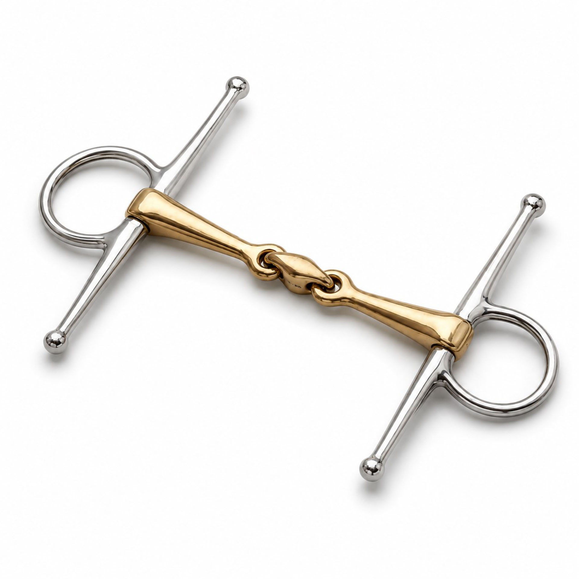 premium gold lozenge full cheek horse bit