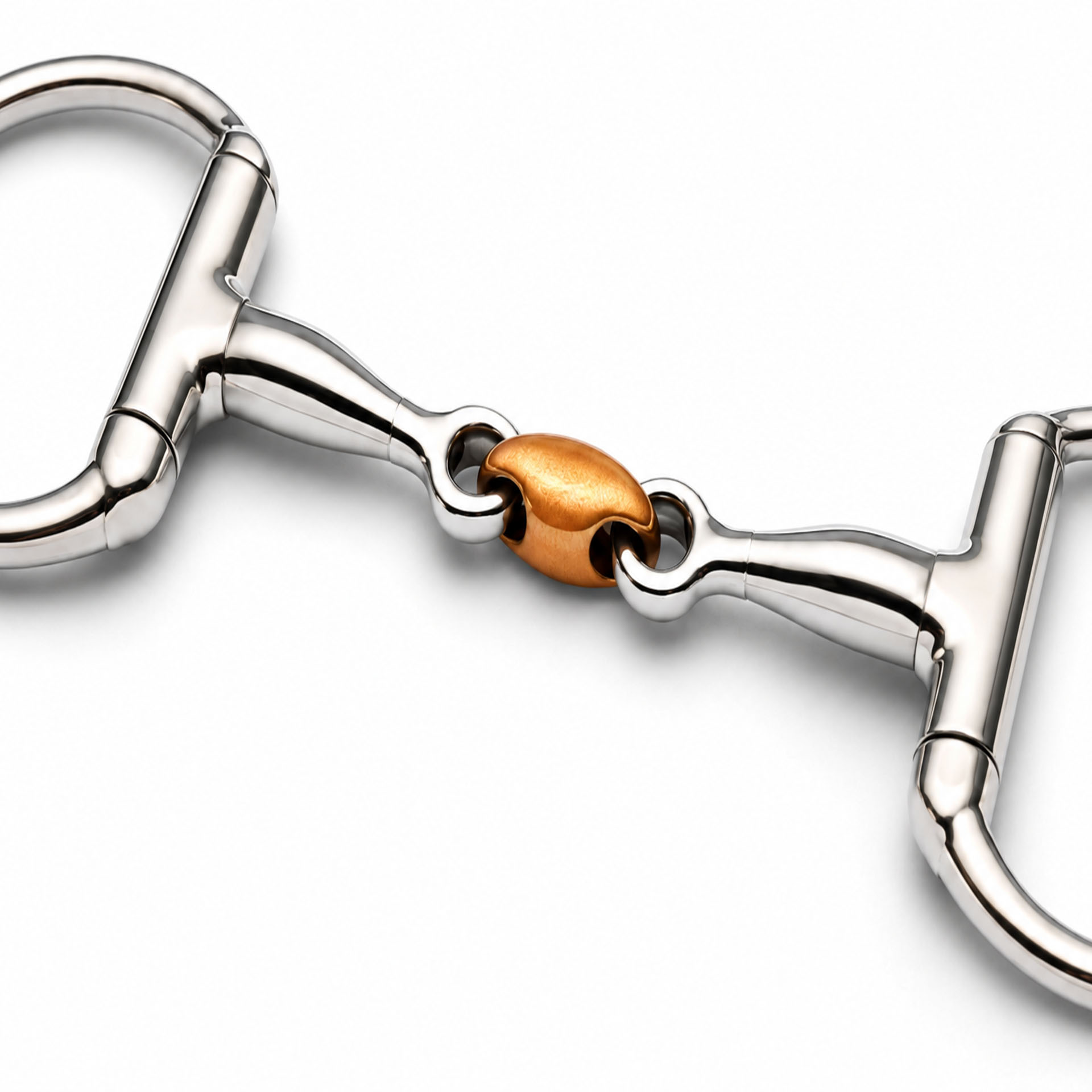 gold lozenge d ring snaffle horse bit