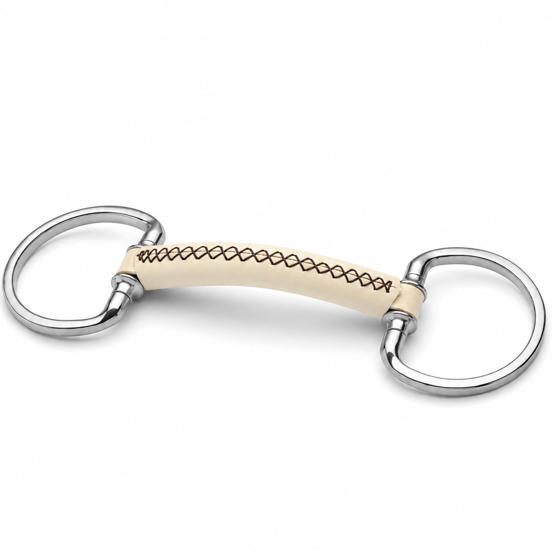 premium leather covered mullen ring horse bit