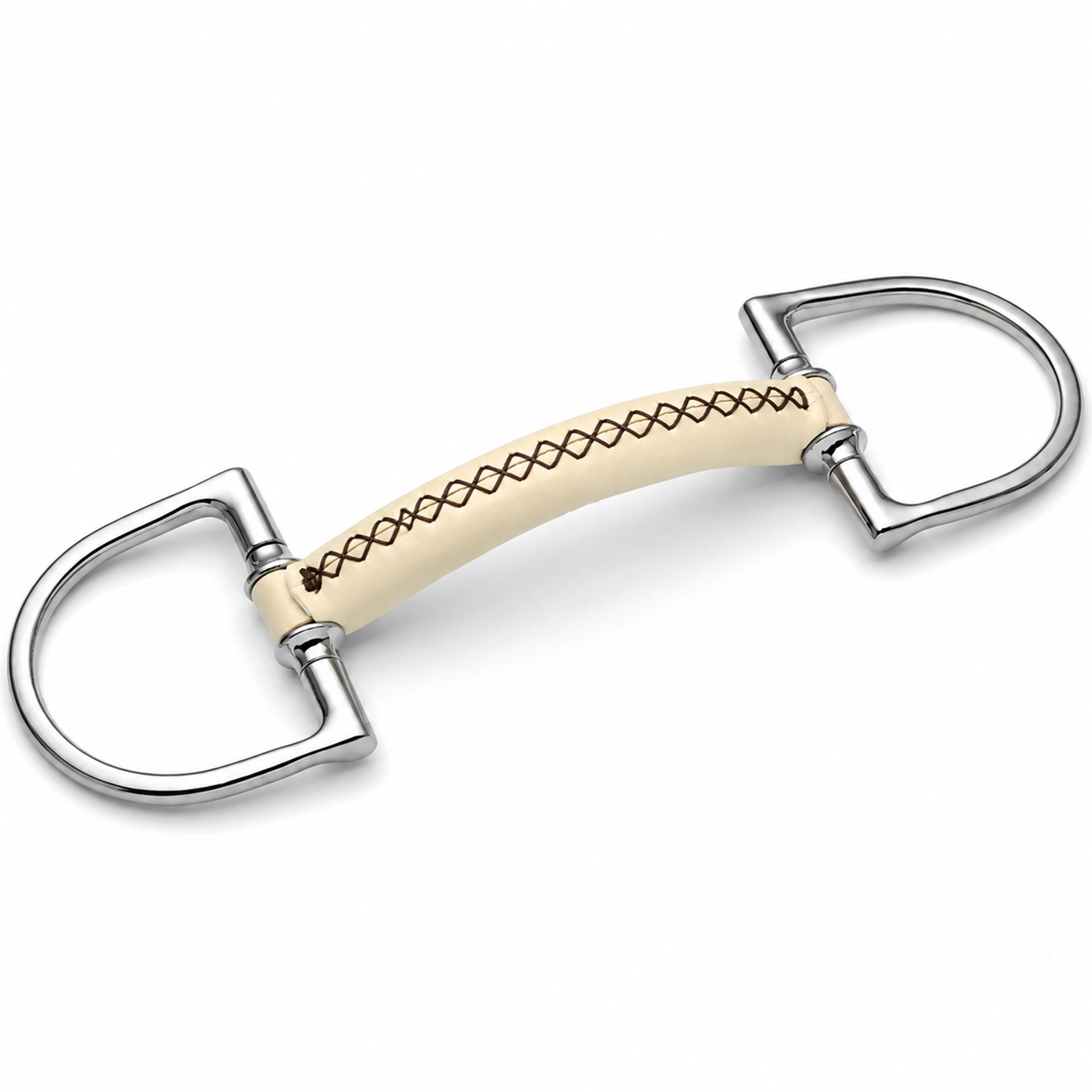 premium leather covered mullen d ring horse bit for sensitive horses