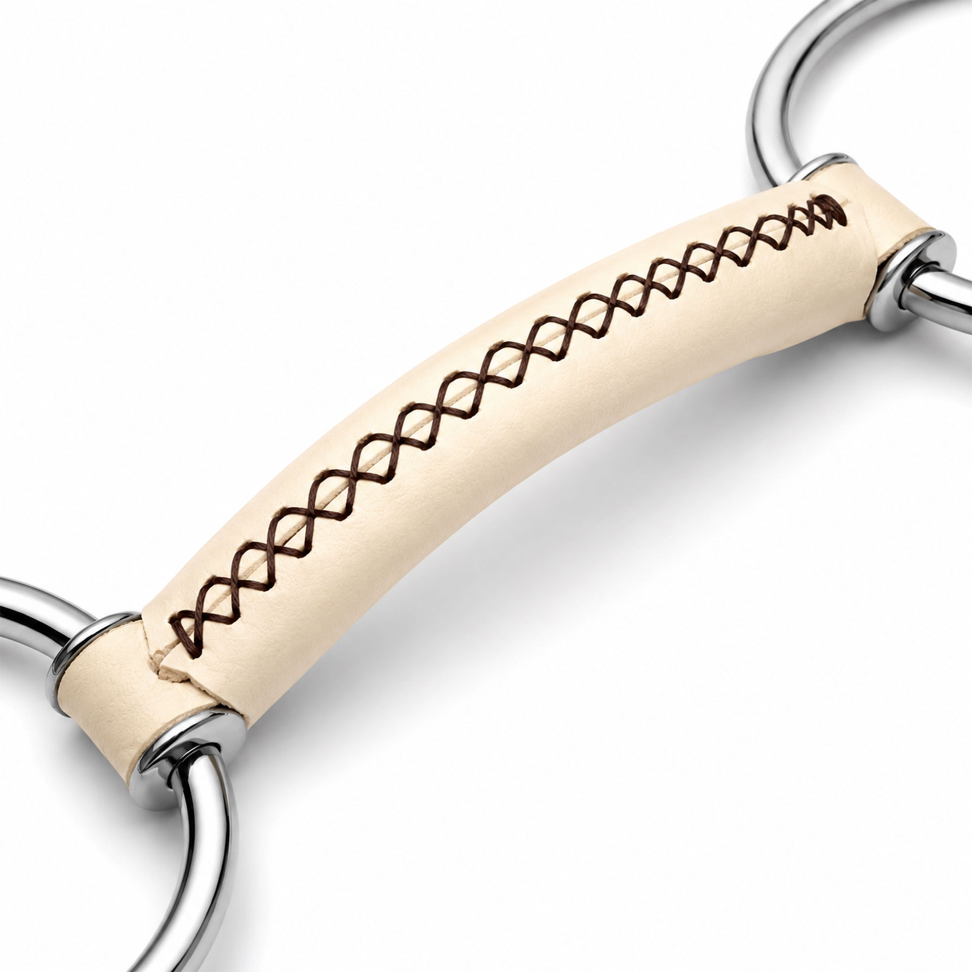 luxury leather covered mullen mouth loose ring horse bit