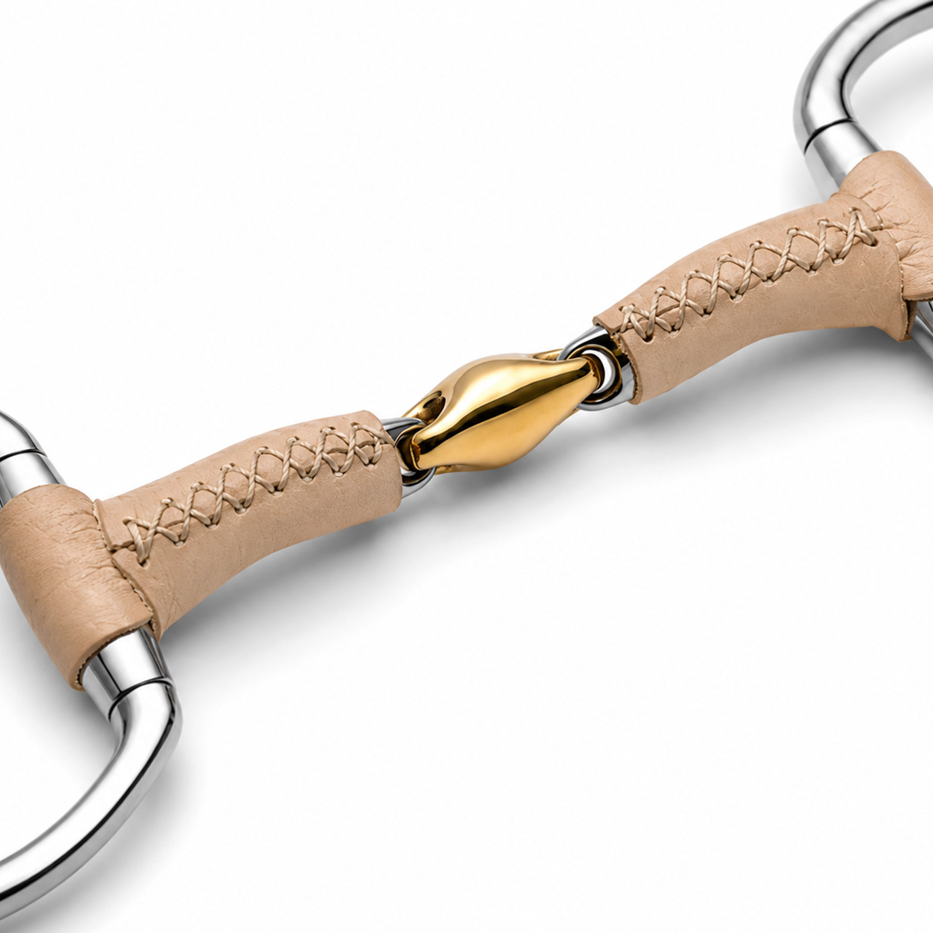 leather covered french link snaffle horse bit