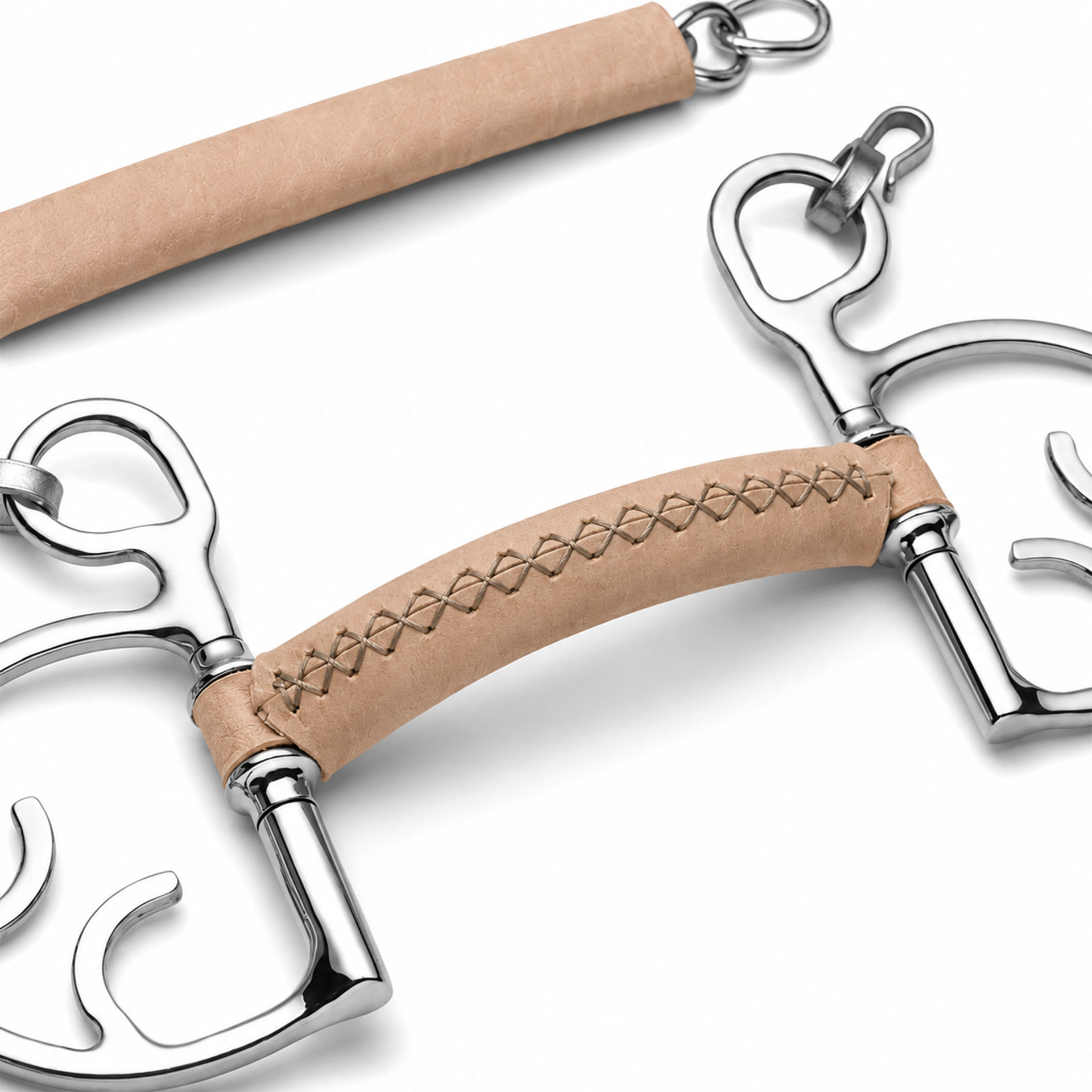 luxury leather covered ported barrel butterfly horse bit