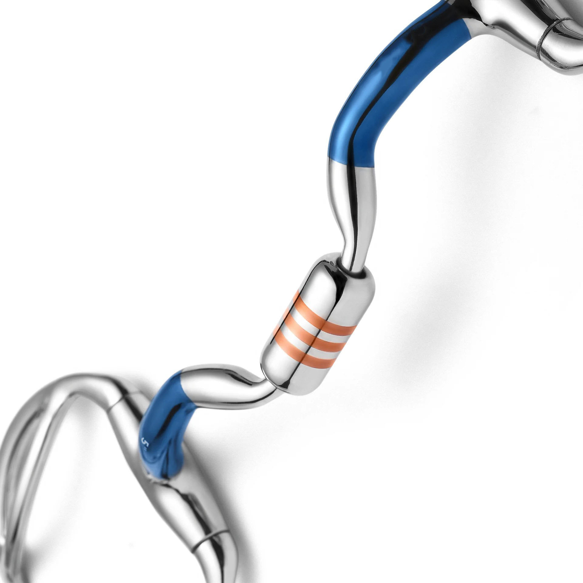 slotted d ring low port capsule sweet iron snaffle horse bit