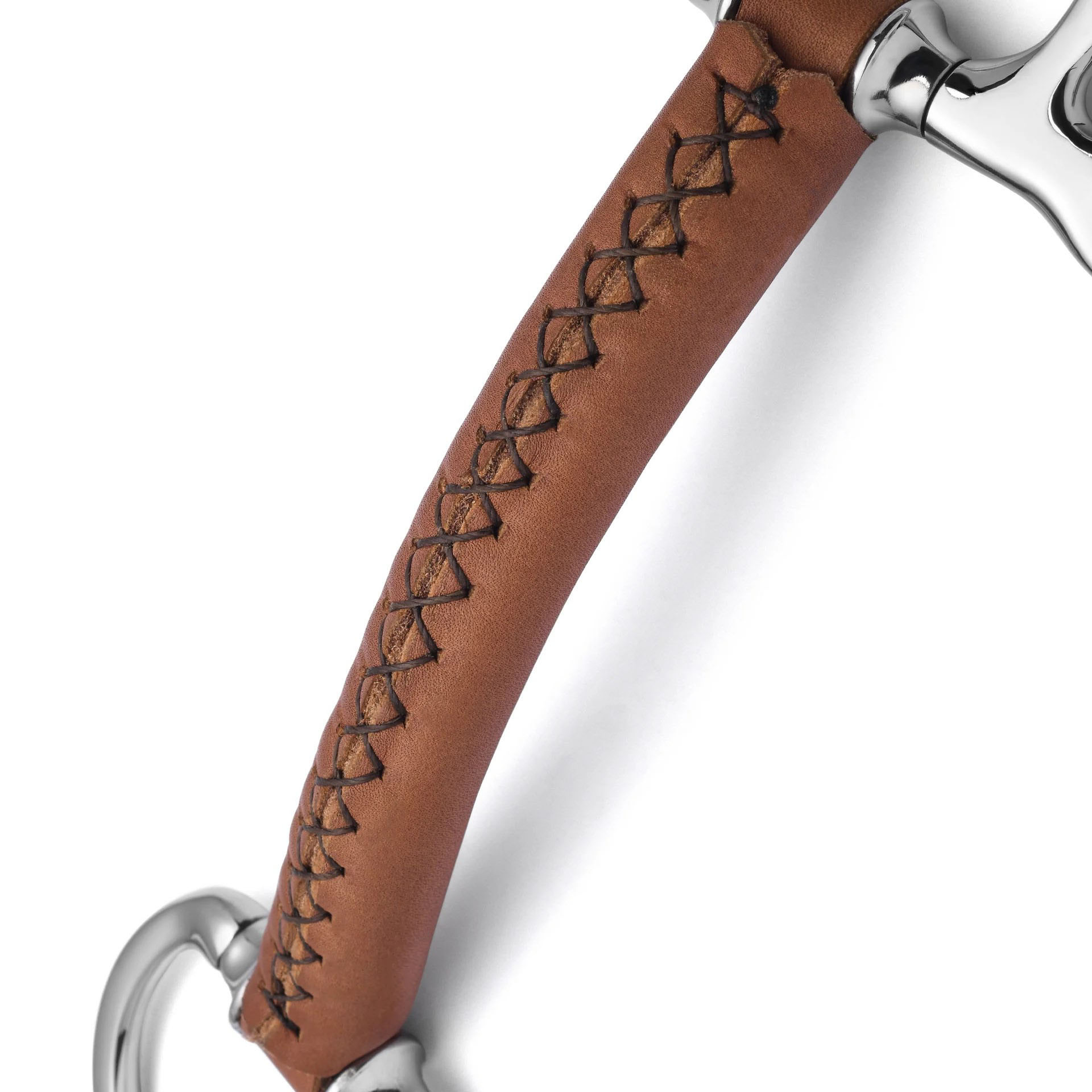 baucher soft leather snaffle horse bit