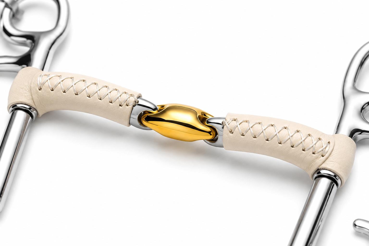 luxury leather covered ported barrel butterfly horse bit