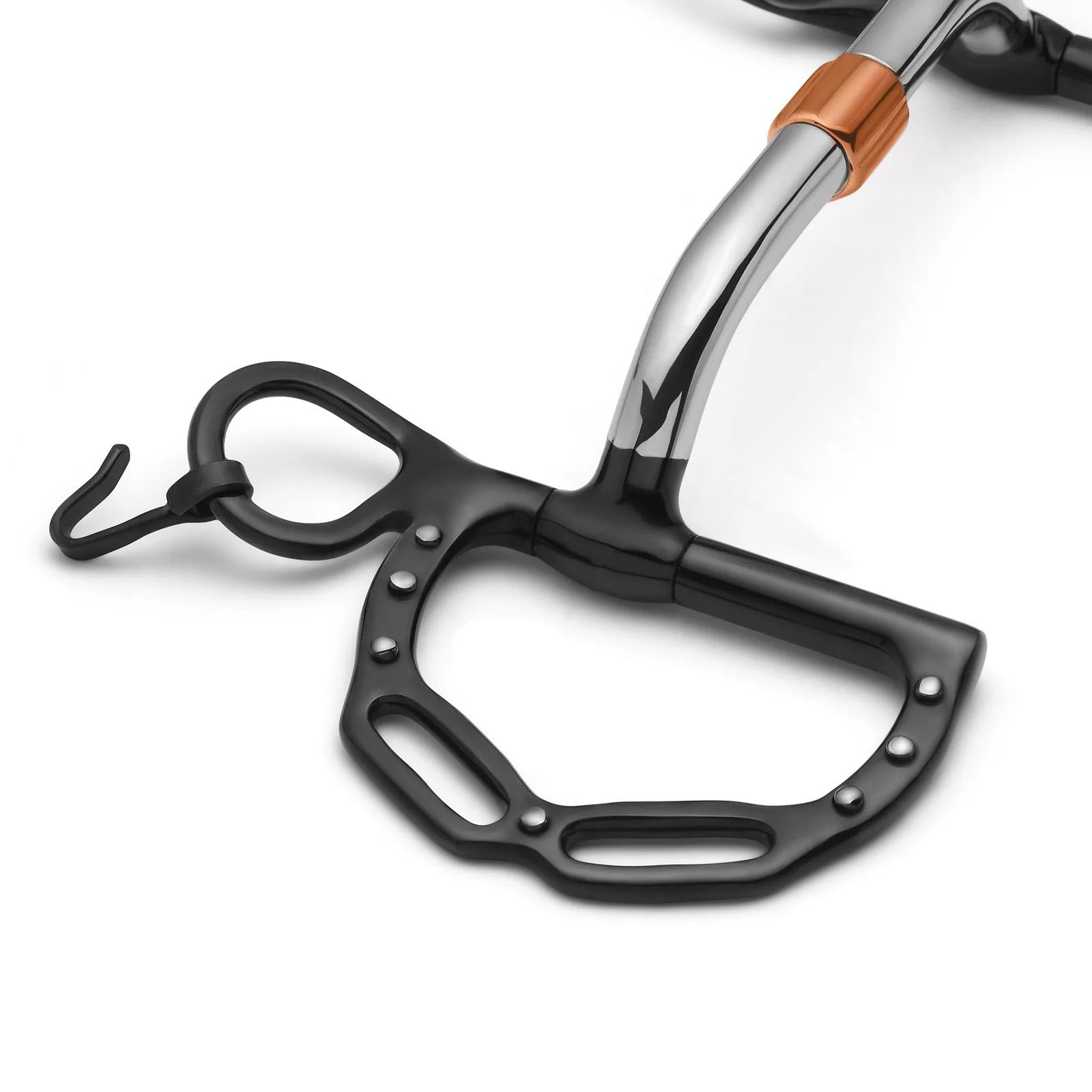 kimberwick uxeter slotted pivot cricket roller silver dotted curb horse bit