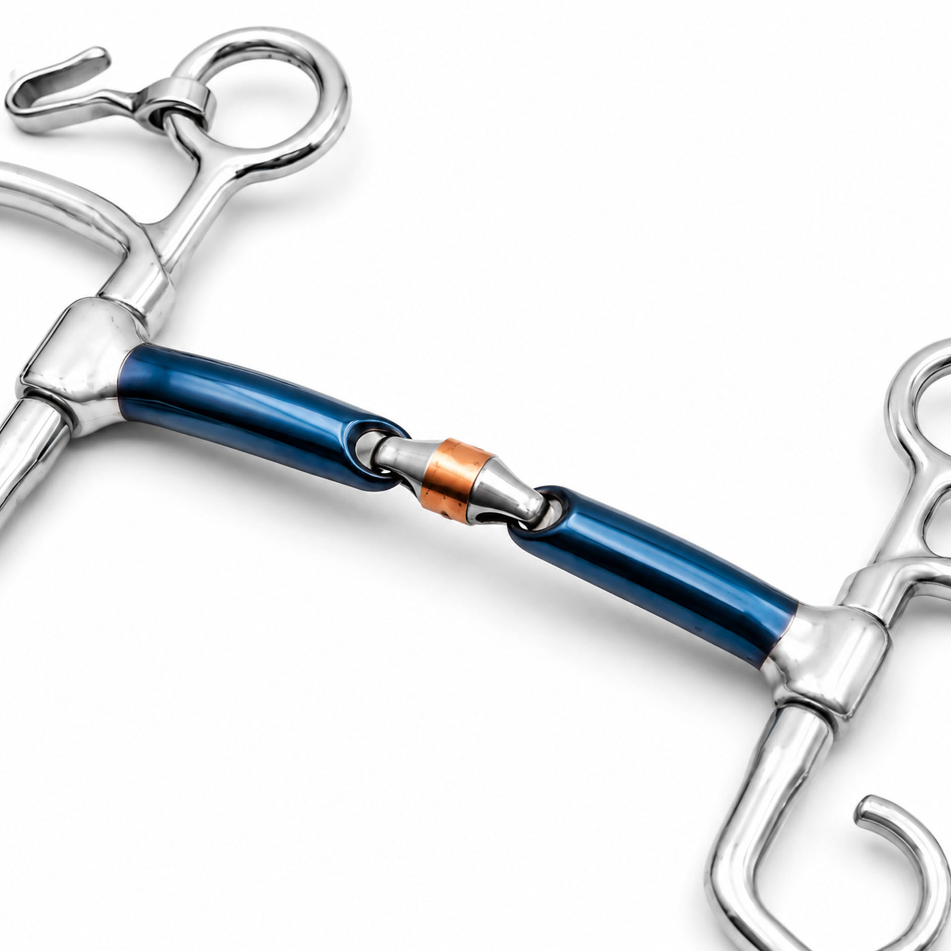 copper roller butterfly horse bit with curb chain