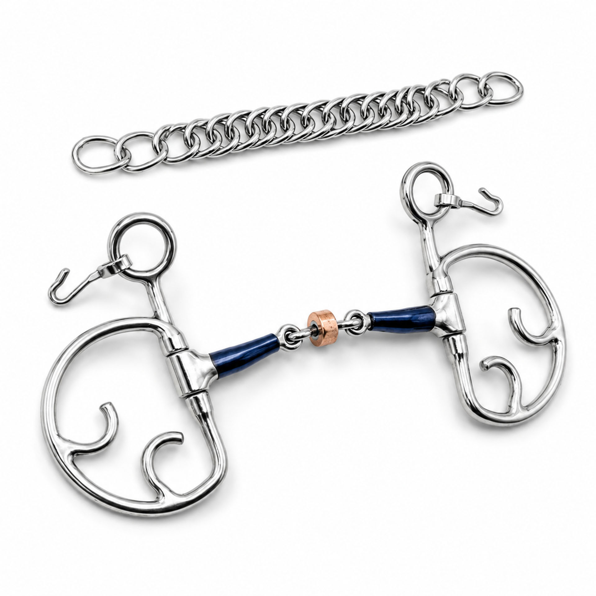 Copper Roller Butterfly Cheek Horse Bit