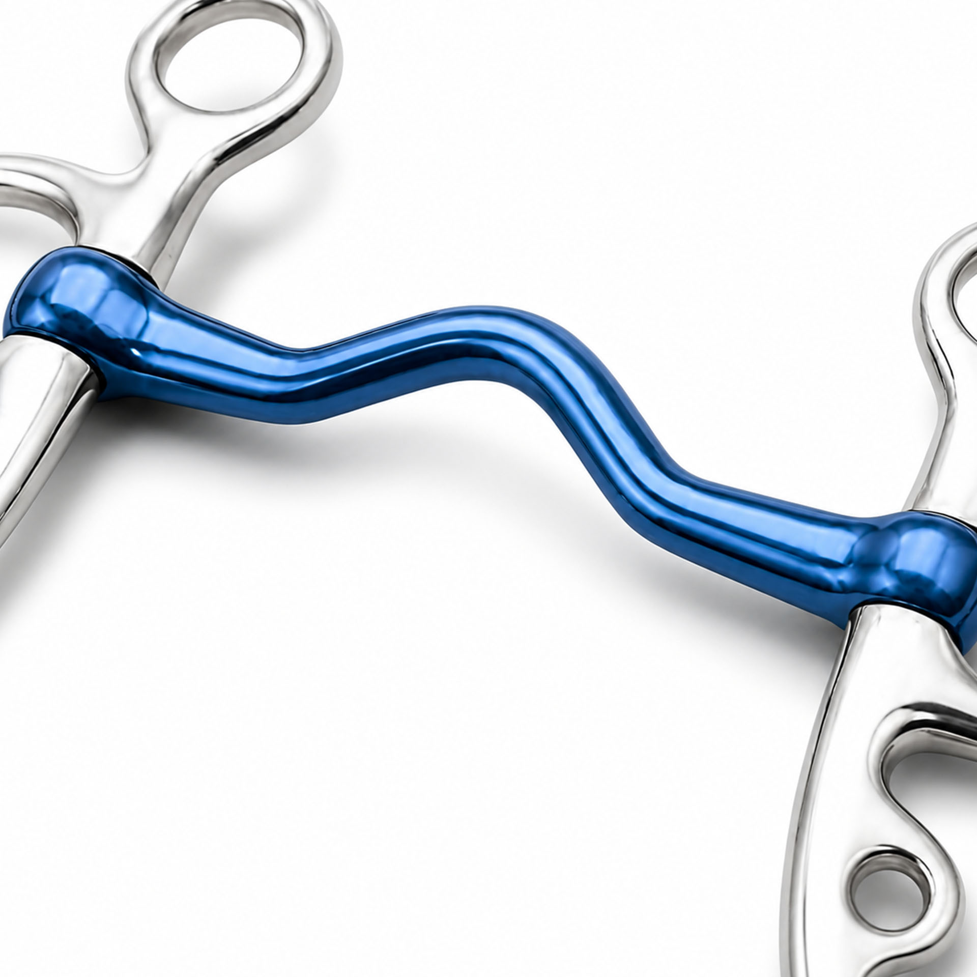 blue sweet iron barrel roller short shank horse bit