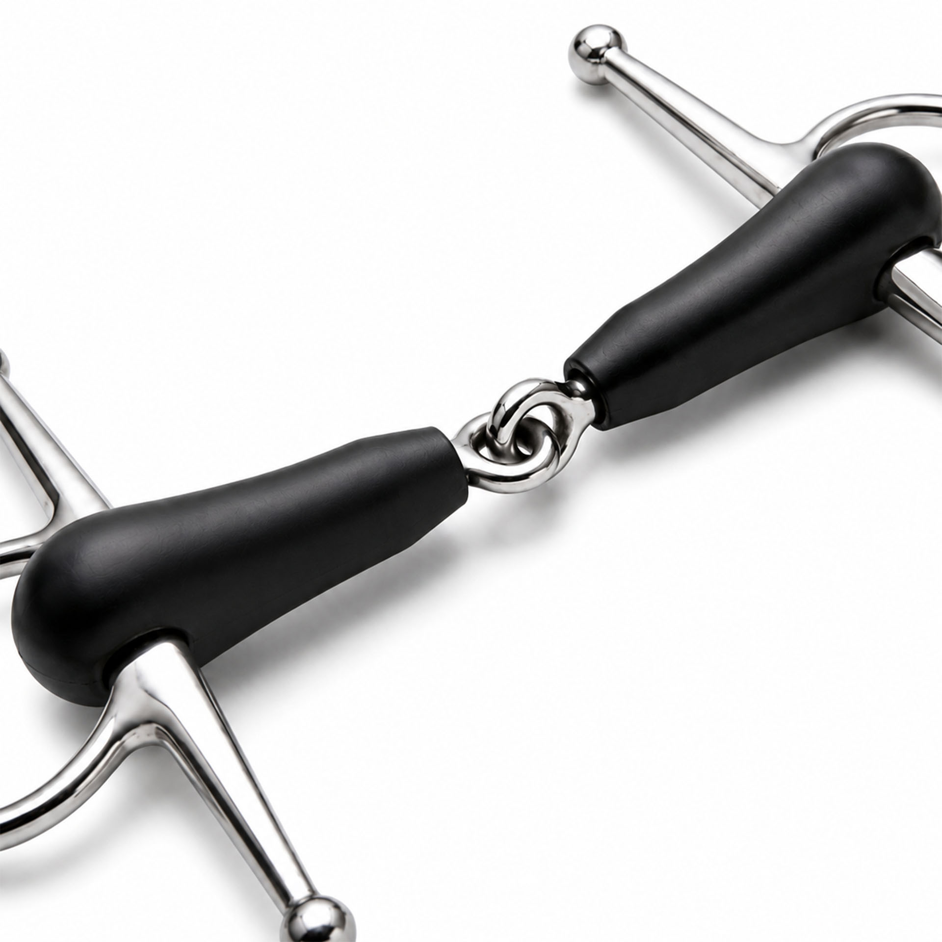 copper roller full cheek horse bit with black cheeks