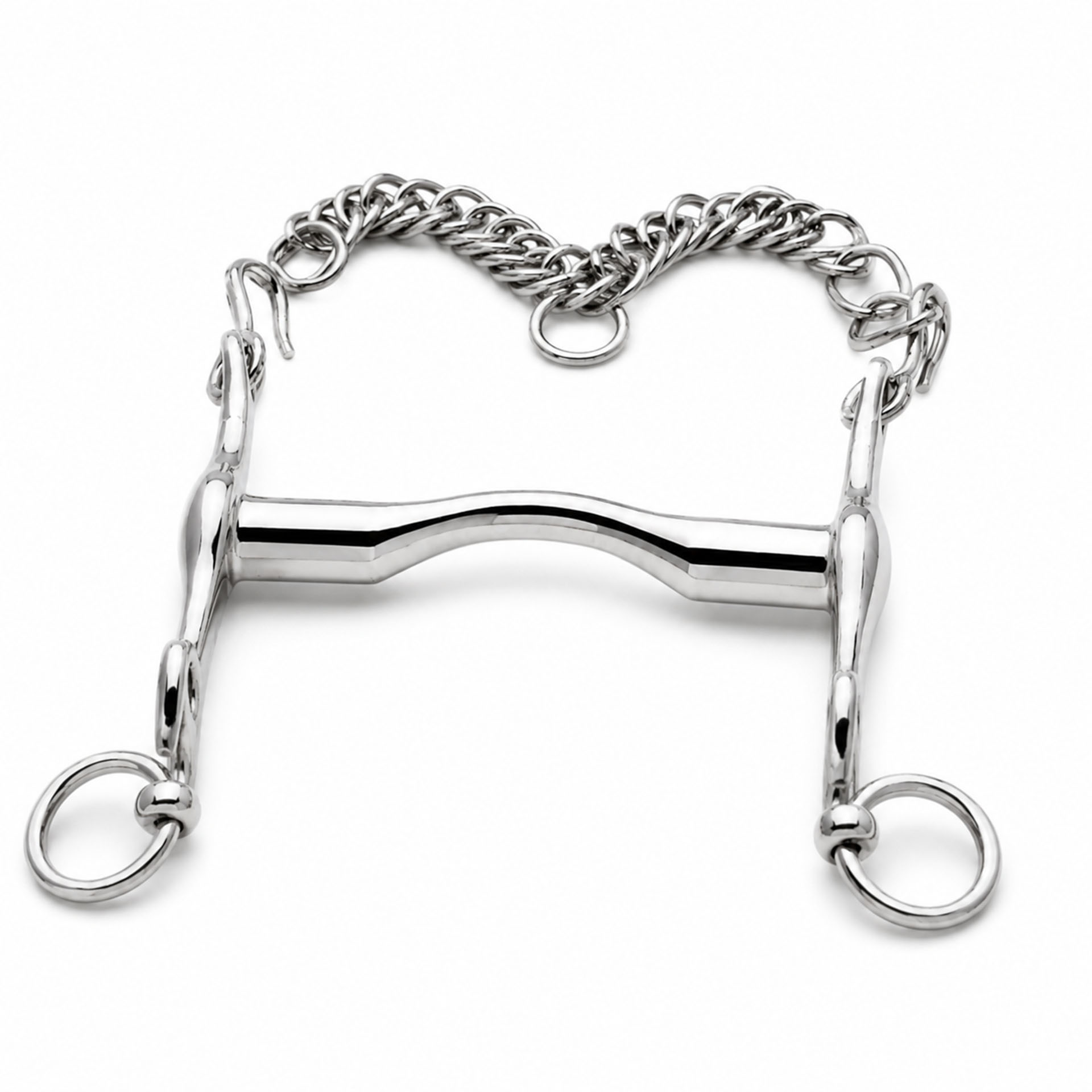 stainless steel copper roller medium port curb horse bit