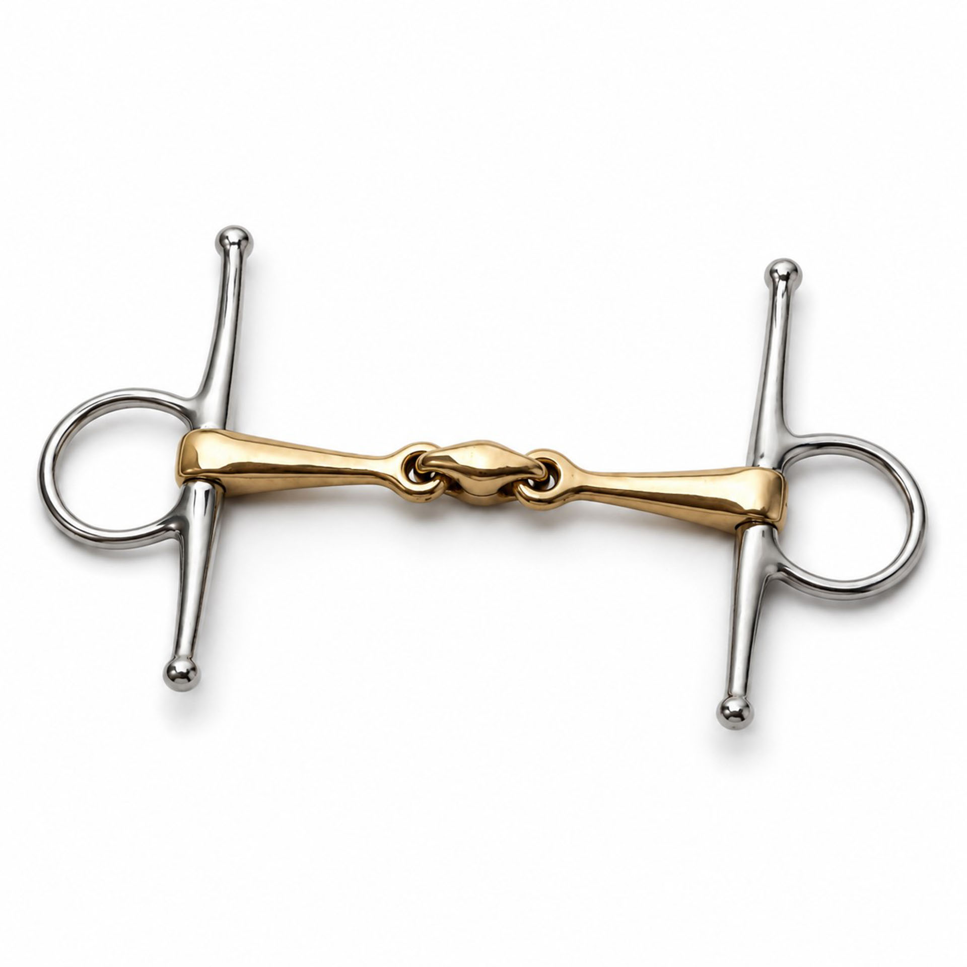 premium gold lozenge full cheek horse bit