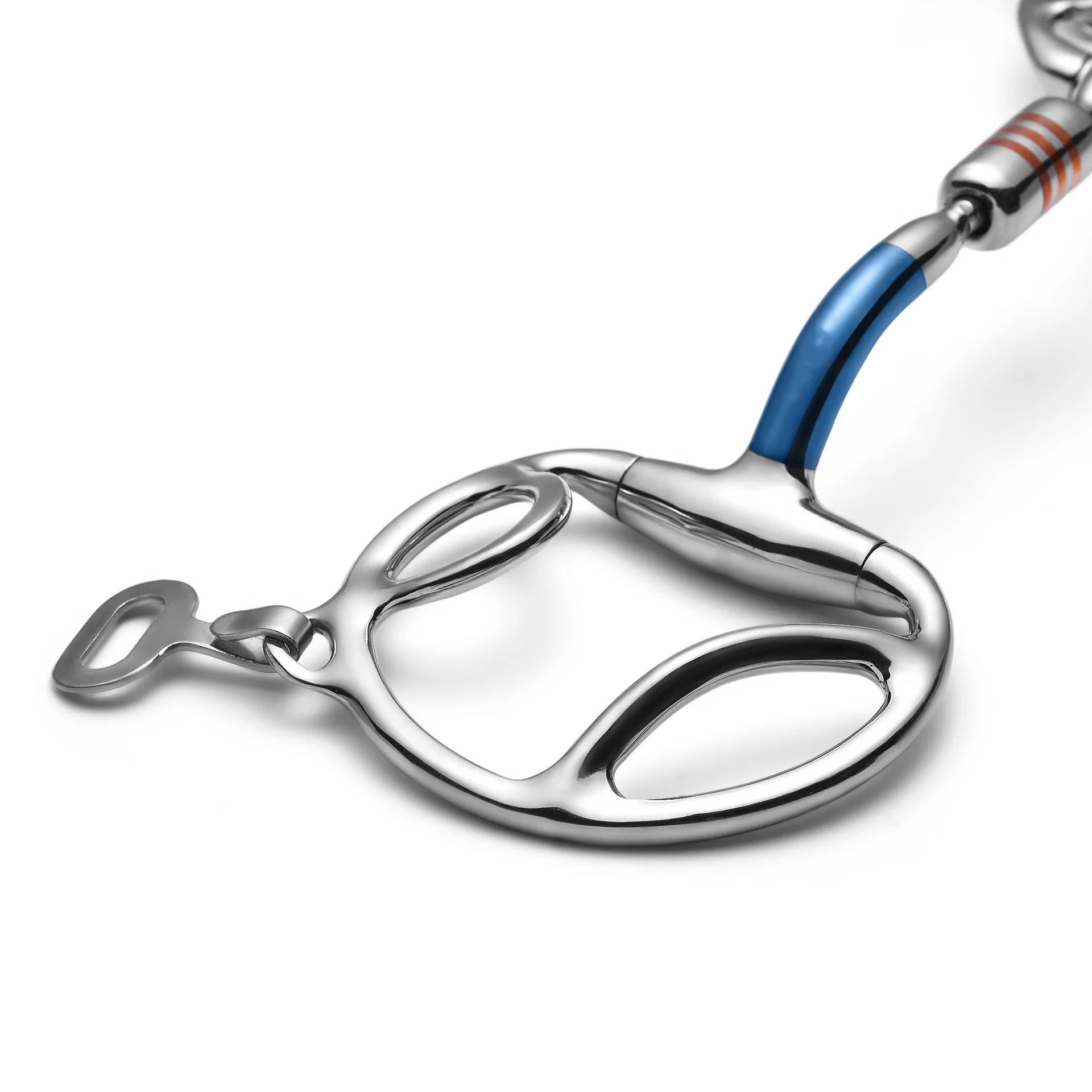 slotted d ring capsule sweet iron snaffle horse bit