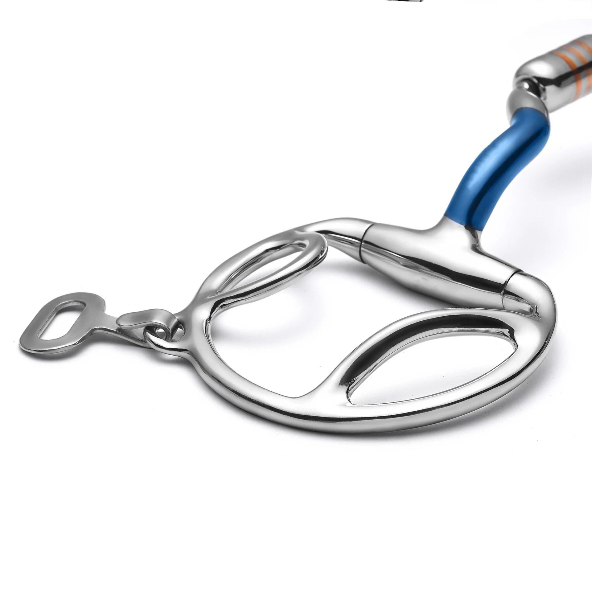 slotted d ring low port capsule sweet iron snaffle horse bit