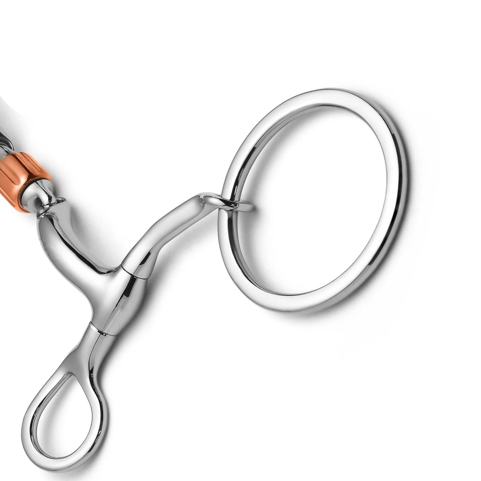 full cheek 3 piece cricket roller silver dotted snaffle horse bit