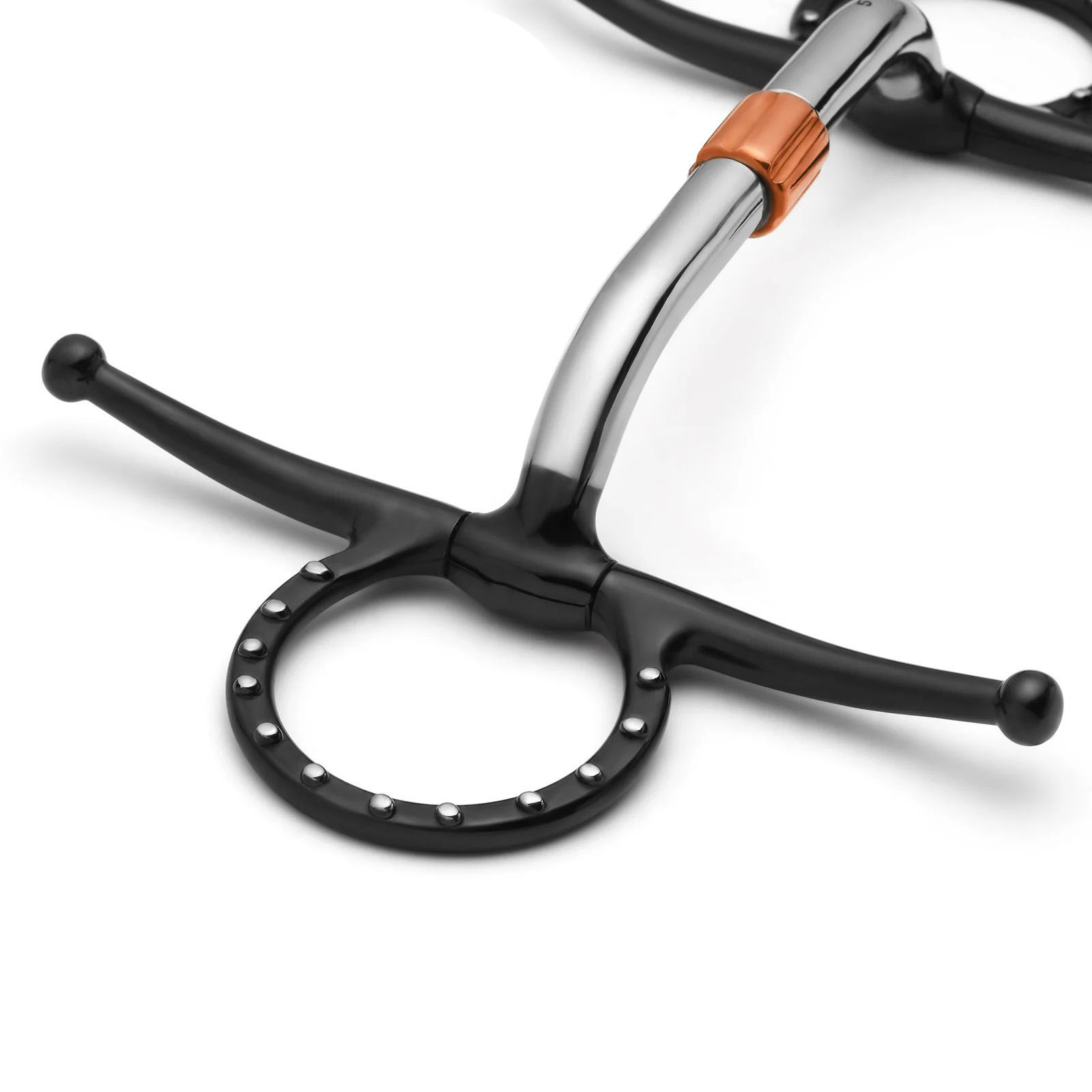 full cheek pivot cricket roller silver dotted snaffle horse bit
