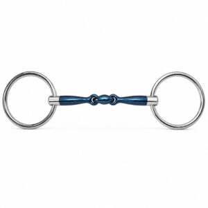 blue sweet iron lozenge loose ring snaffle bit for schooling contact