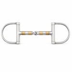 Copper Roller Dee Ring Snaffle Bit for Fixed Cheek Contact