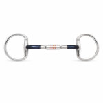 Blue Sweet Iron Dee Ring Snaffle Bit with Copper Center Barrel