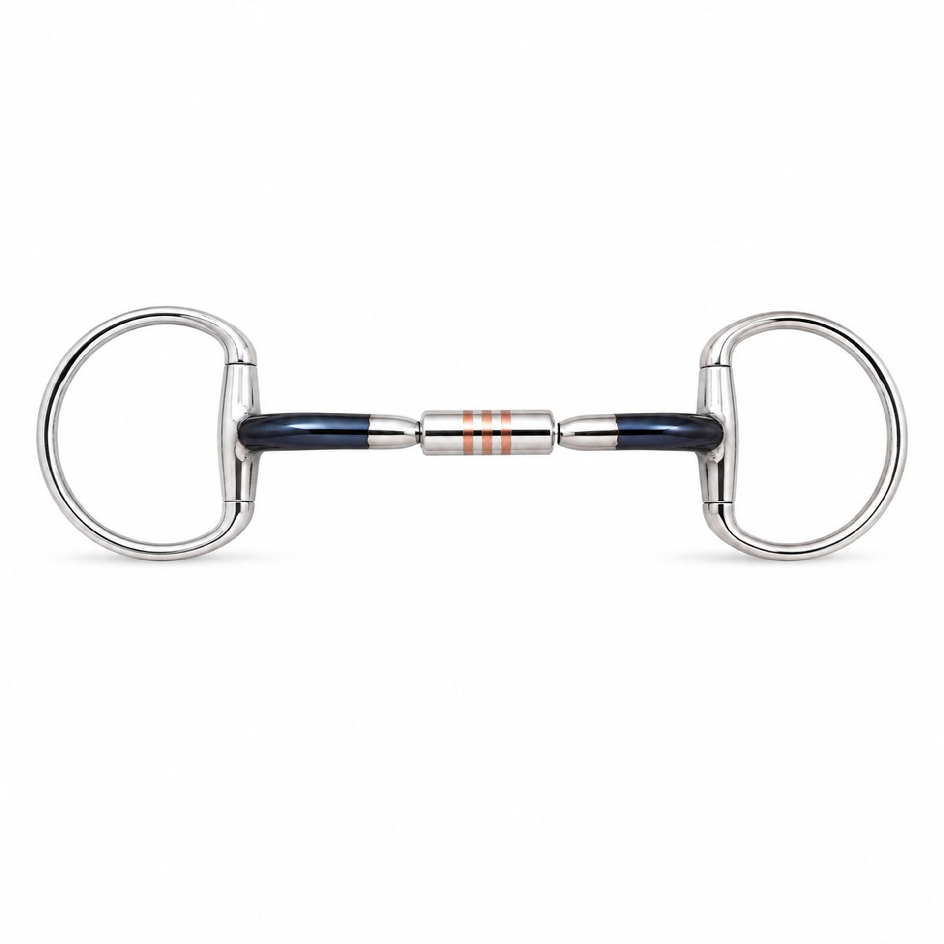 Blue Sweet Iron Dee Ring Snaffle Bit with Copper Center Barrel