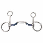 Blue Sweet Iron Dutch Gag Bit with Center Barrel Mouthpiece