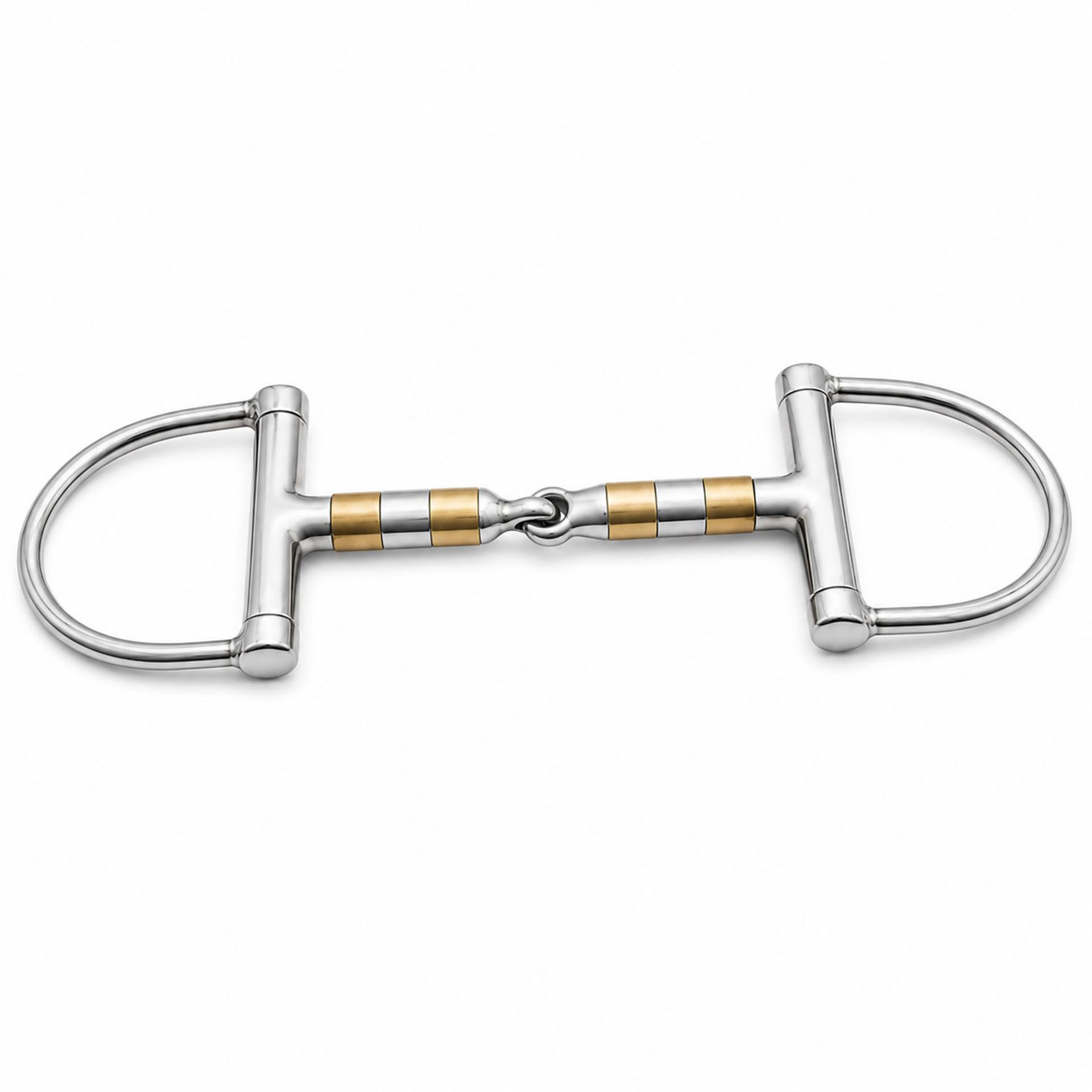 Copper Roller Dee Ring Snaffle Bit for Fixed Cheek Contact