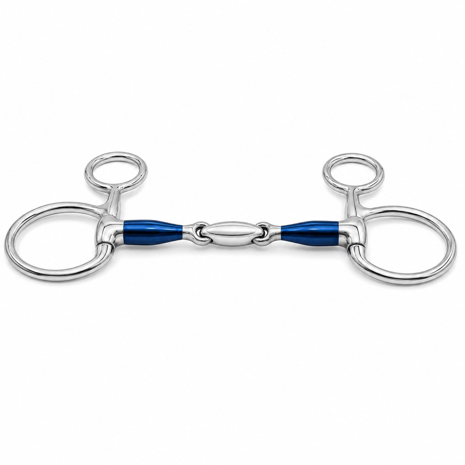 blue sweet iron lozenge 3 ring elevator bit for schooling and jumping control