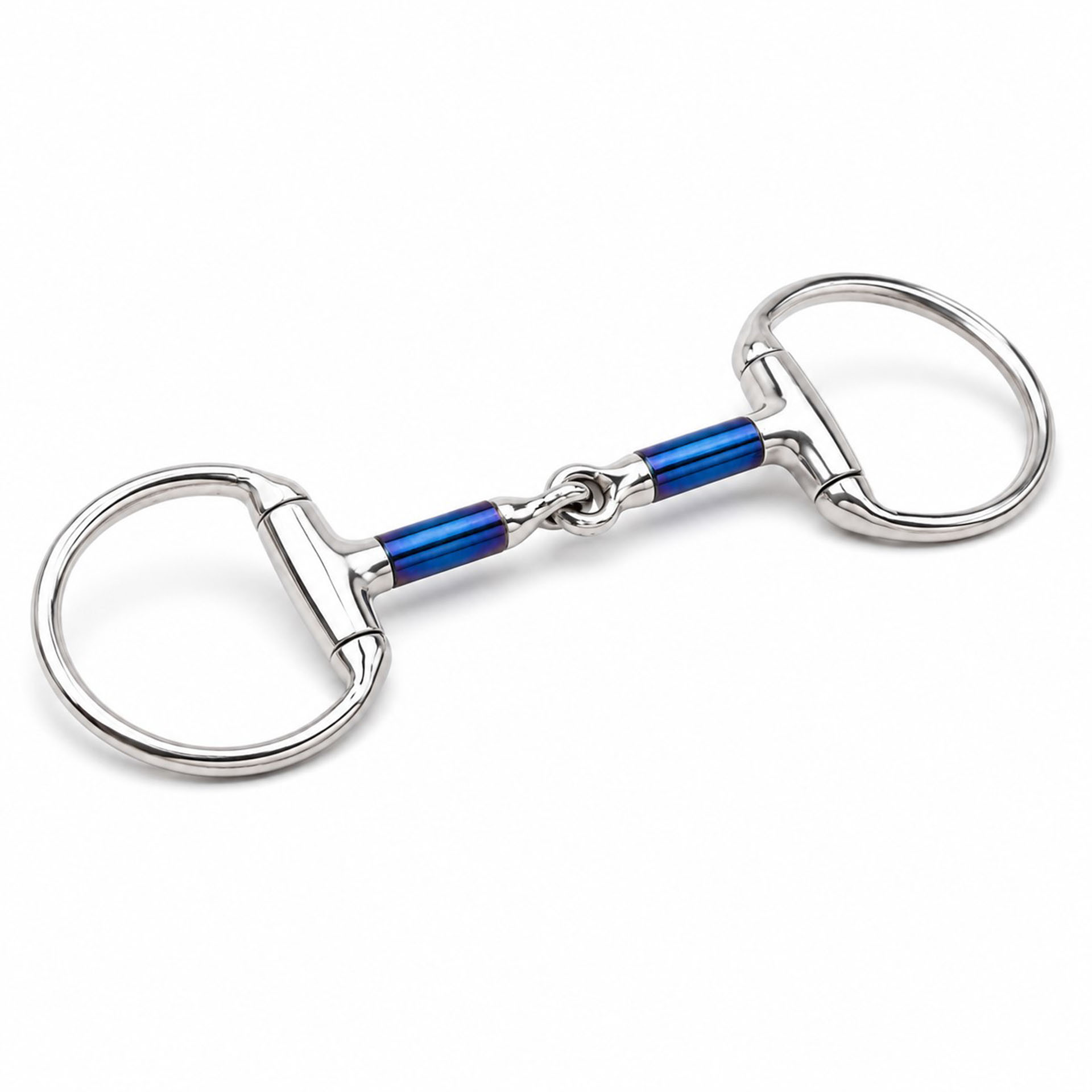 blue sweet iron dee ring snaffle bit for fixed cheek