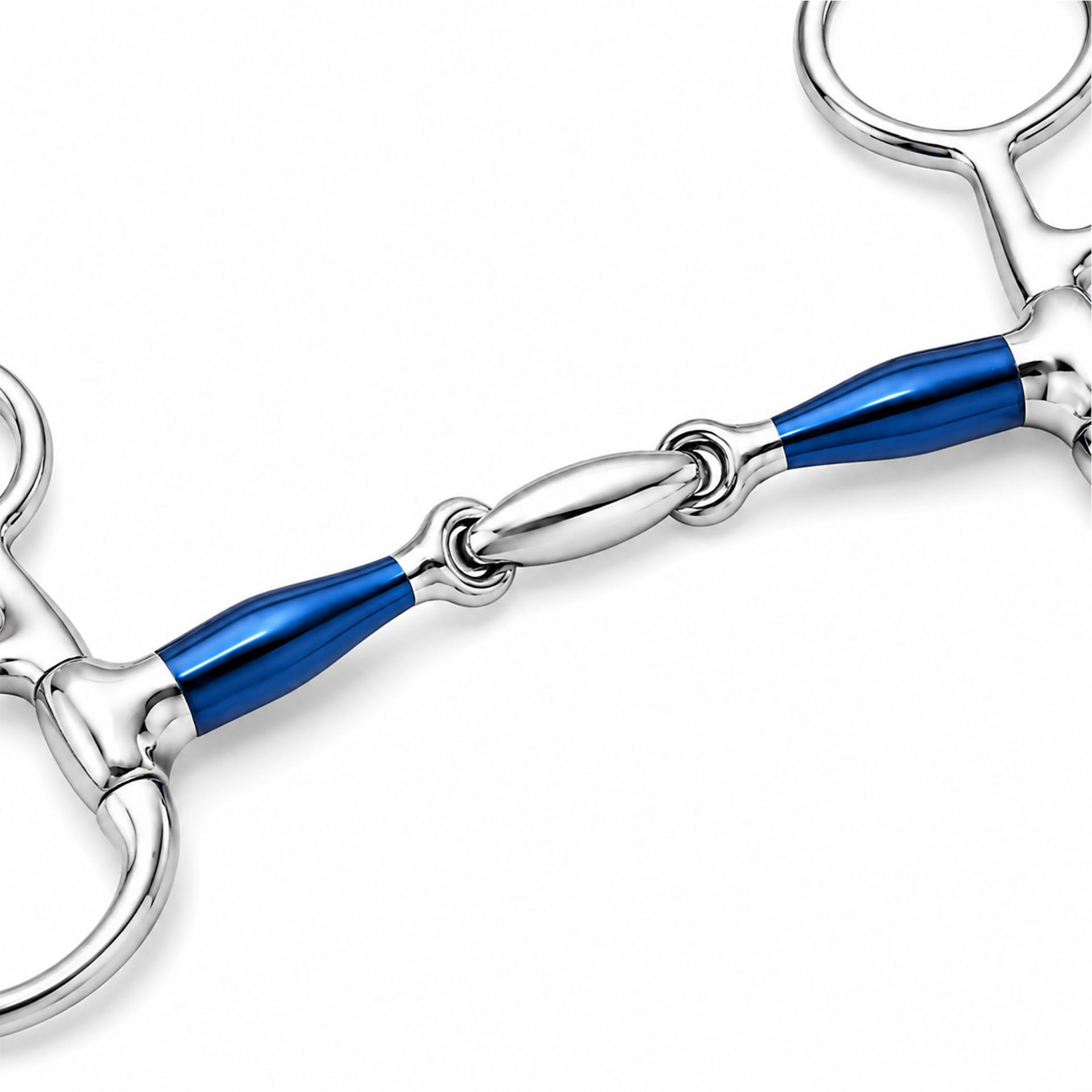 blue sweet iron lozenge 3 ring elevator bit for schooling and jumping control