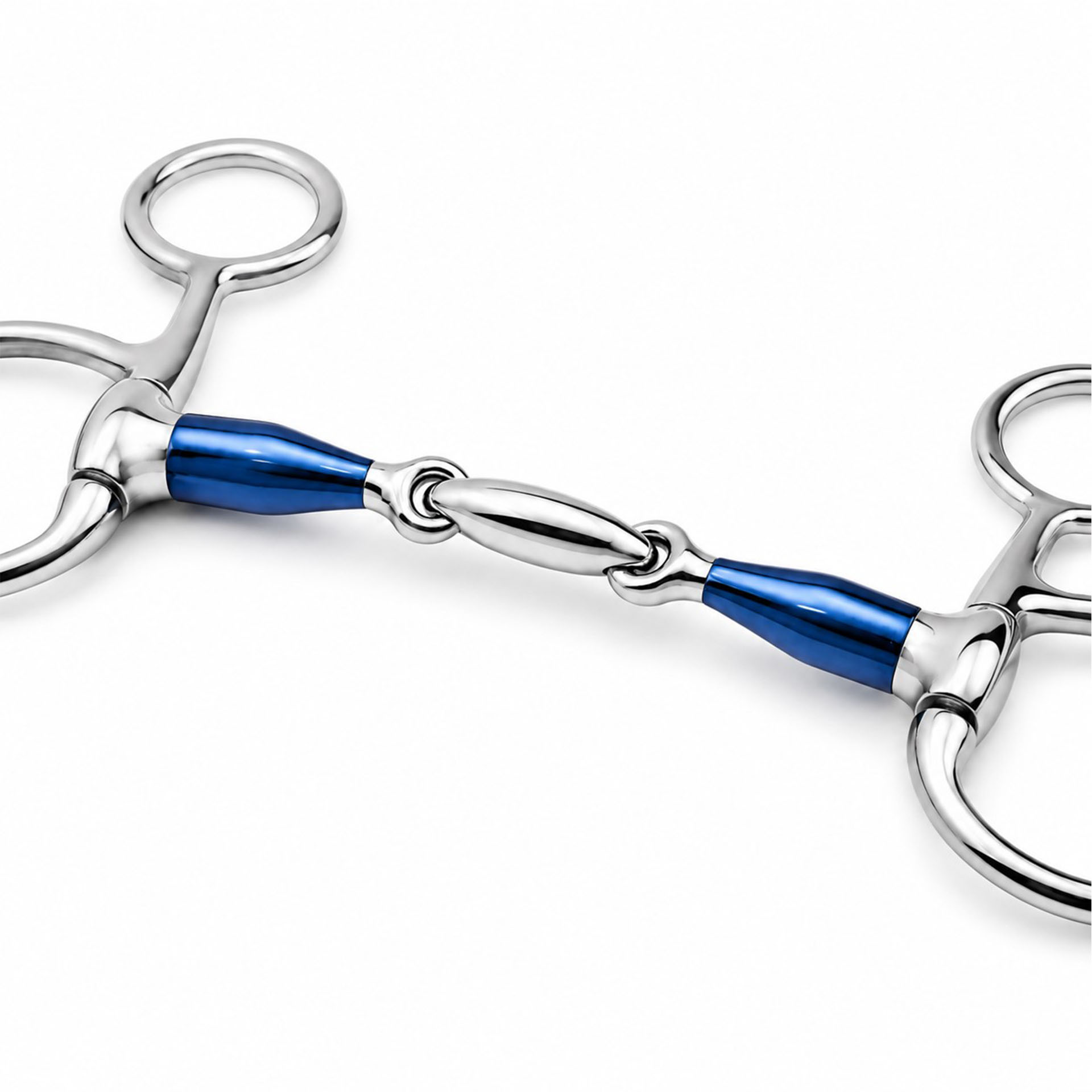 blue sweet iron lozenge 3 ring elevator bit for schooling and jumping control
