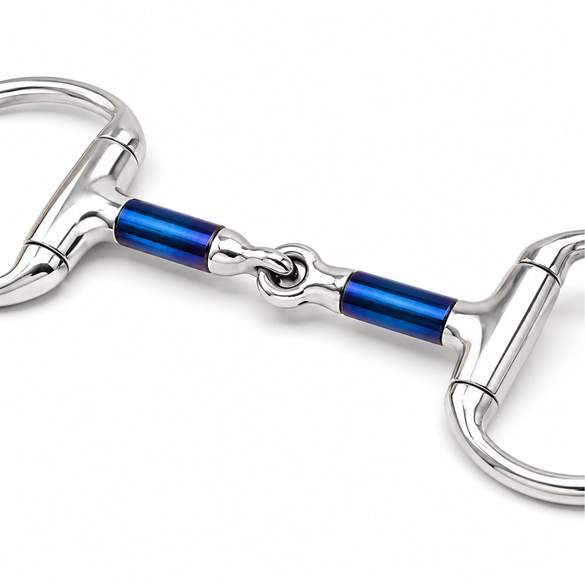 blue sweet iron dee ring snaffle bit for fixed cheek